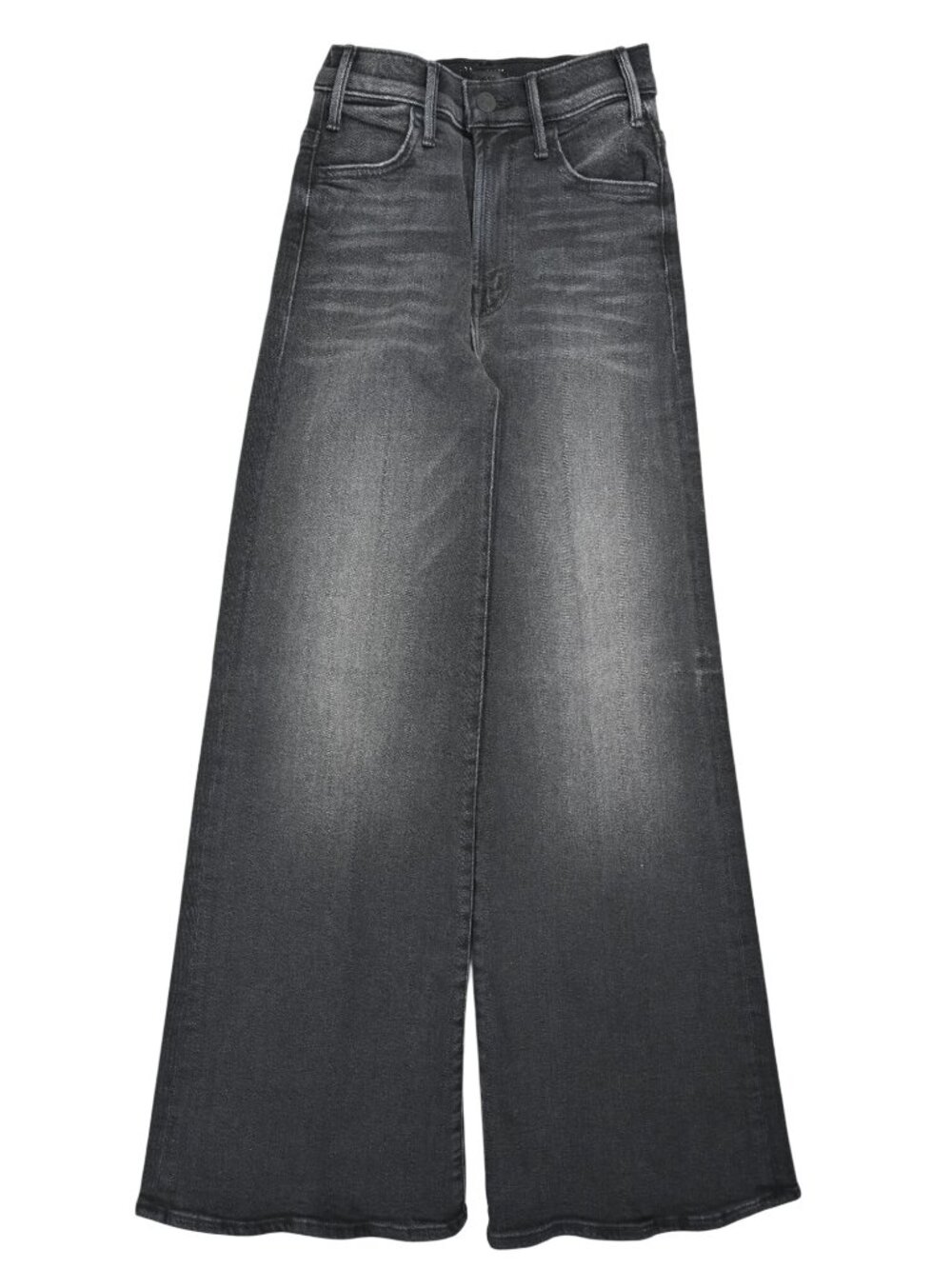 MOTHER Wide Leg Flare Jeans in Washed Black